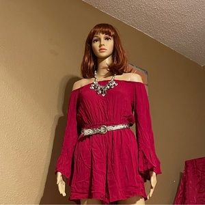 3x$20New Kids Form Red Jumper Dress 3/4 sleeve S